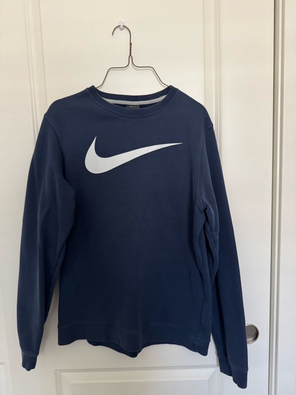Nike Navy Crewneck Sweatshirt with White Swoosh